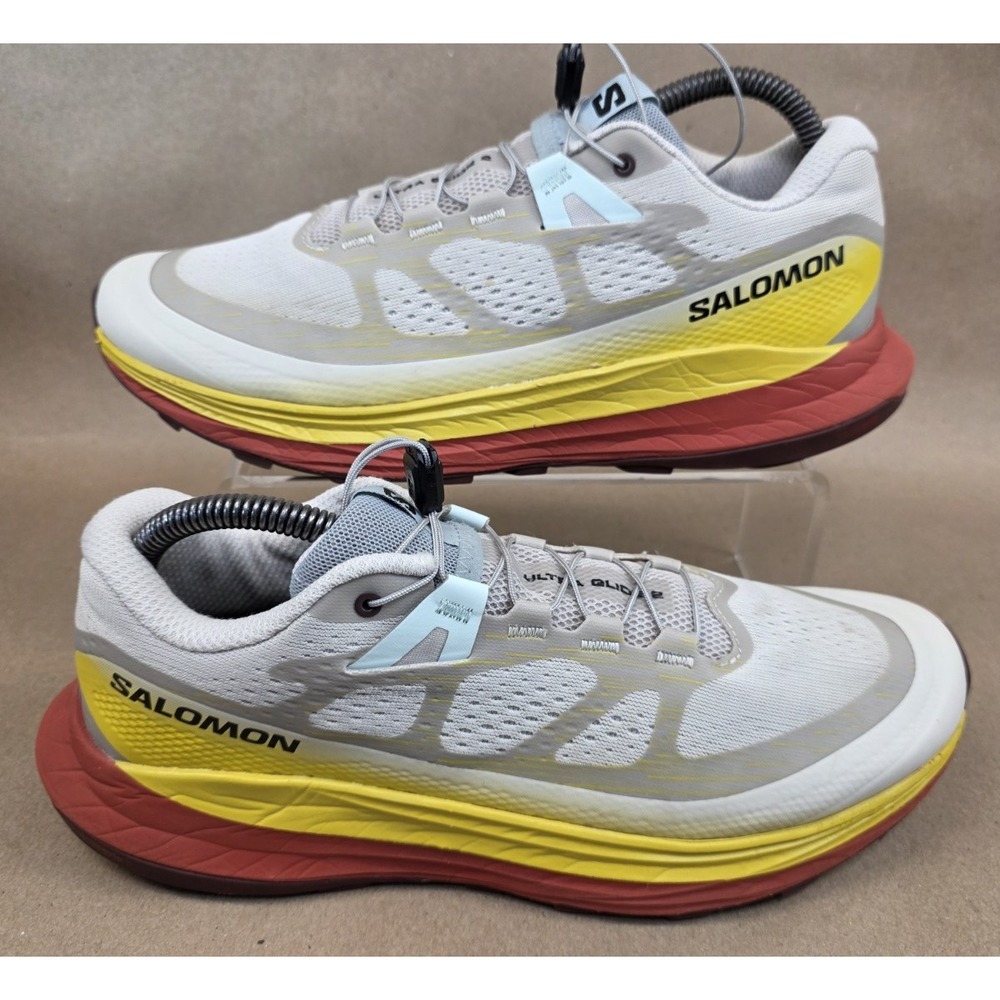 Salomon (Sz 9) Women's Ultra Glide 2 Trail Shoes Rainy Day/Freesia/Hot Sauce